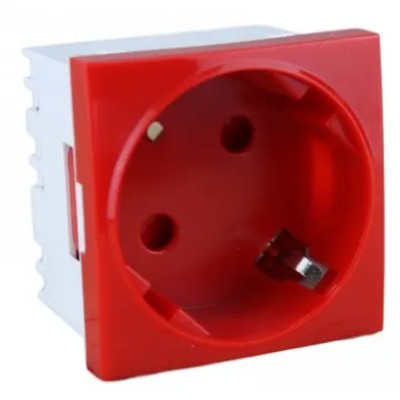 Modulo 45x45 Schuko ROJO Multimedia