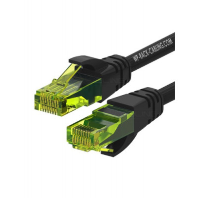 WP WPC-PAT-6AU005BL cable de red Negro, Verde 0,5 m Cat6a U/UTP (UTP)