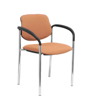 Silla fija Styl bali marrón chasis cromo con brazos