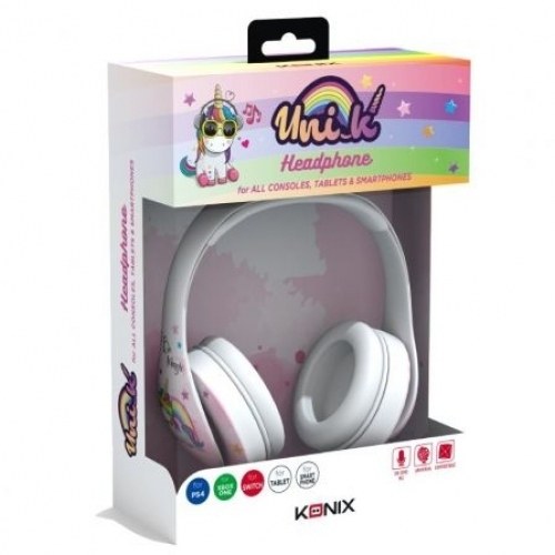 Auriculares Infantiles Gaming con Micrófono Konix Unik Be Magic / Jack 3.5/ Blancos