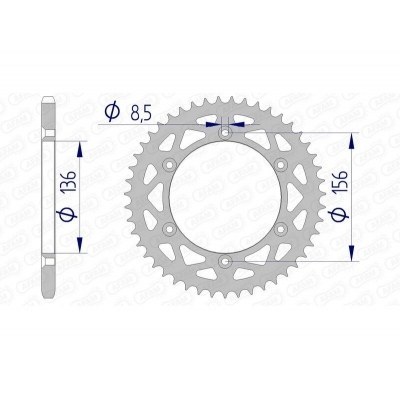 Corona AFAM aluminio 15206 - Paso 520 15206N-50