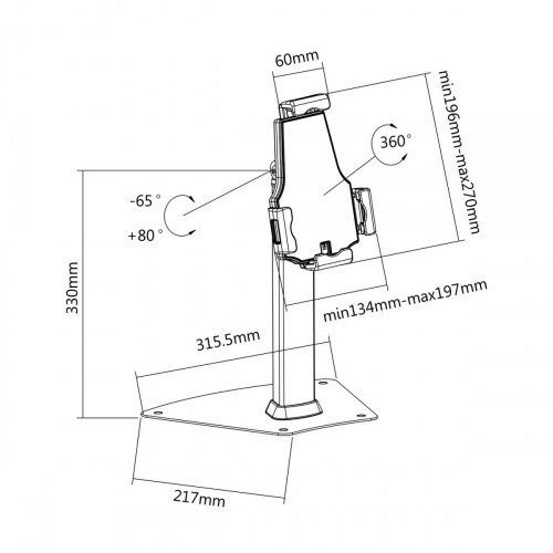 AISENS - SOPORTE ANTIROBO DE SOBREMESA AJUSTABLE (1 PIVOTE) PARA TABLE