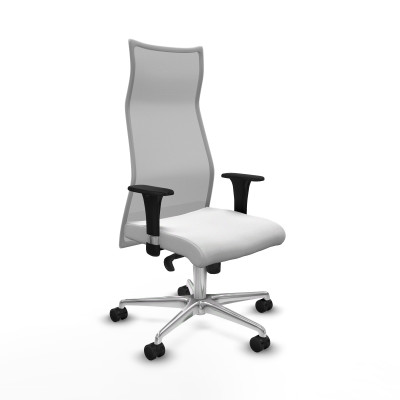 Albacete malla XL sincro malla gris bali blanco brazos 1D base aluminio ruedas 65mm nailon