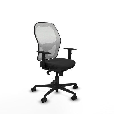 Jorquera sincro malla blanca similpiel negro brazos 1D base nailon ruedas 65mm nailon