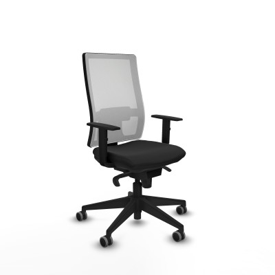 Horna sincro malla blanca similpiel negro brazos 1D base piramidal ruedas 65mm engomadas