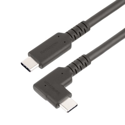 Cable de 1m USB-C Resistente Acodado a la Derecha - USB 3.2 Gen 2 (10 Gbps) - Cable de Transferencia USB Tipo C - DP de Modo Alt 4K 60Hz - PD 100W - Cable USBC de 90 Grados