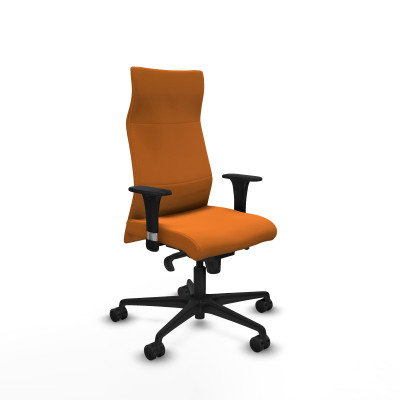 Albacete XL sincro similpiel naranja brazos 1D base nailon ruedas 65 mm nailon
