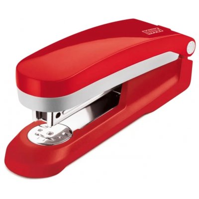 Novus Evolution E 25 Grapadora + Caja de 200 Grapas 24/6 - Hasta 25 Hojas - Grapado Cerrado, Abierto y Clavado - Color Rojo