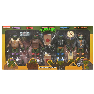 Punk turtles pack 4 scale action fig. 18 cm teenage mutant ninja turtles cartoon