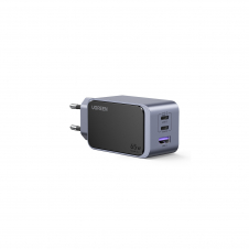 Ugreen Nexode Air 65W sieninis kroviklis, USB + 2x USB-C pilkos spalvos Ordenador portátil, Teléfono móvil, Ratón, Portátil, Batería portátil,