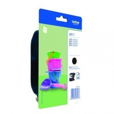 Brother LC221 Negro Cartucho de Tinta Original - LC221BKBP