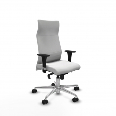 Piqueras y Crespo Albacete direcci?n sincro bali blanco brazos 1D cromados base aluminio ruedas 65 nailon