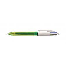 BIC 4Colours Fluo Bolígrafo retráctil con clip Negro, Azul, Rojo, Amarillo 12 pieza(s)