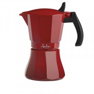 Cafetera italiana Jata HCAF2006, 6 tazas, inducción, rojo vulcano