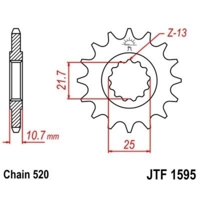 Piñón con goma anti-ruido JT SPROCKETS acero 1595 - Paso 520 JTF1595.16RB