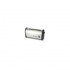 TOSTADOR DE PAN HAEGER DESAYUNO 1000W RECALENTADO DESCONGELADO EXTERIOR ACERO INOX GRIS TO-100.009A