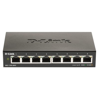 D-Link DGS-1100-08V2 switch Gestionado Gigabit Ethernet (10/100/1000) Negro