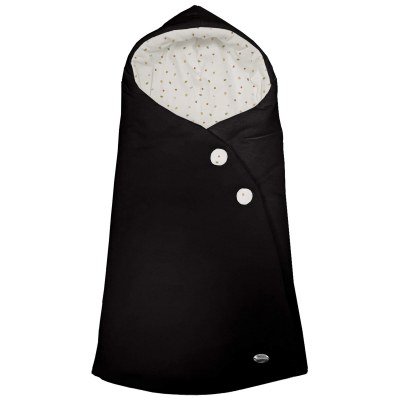 2024 Saco Capazo Capucha Viena Negro Dydados Ecopiel Lisa Sarga Estampado