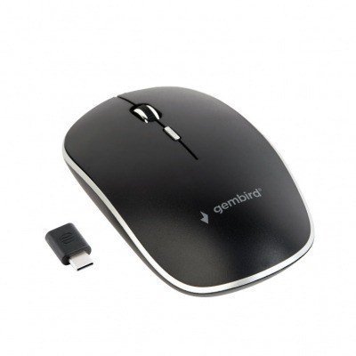 RATON GEMBIRD INALAMBRICO 1600 DPI NEGRO 4 BOTONES (RECEPTOR TIPO C)