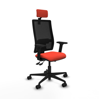 Bormate asincro malla negra bali naranja oscuro brazos 2D base nailon cabecero 2D ruedas 65mm nailon