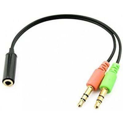 Cable - adaptador bifurcador mini jack 3.5 mm mic - audio