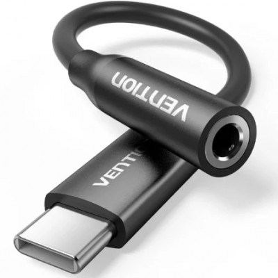 Adaptador Audio Vention BIIBA/ Jack 3.5 Hembra - USB Tipo-C Macho/ 10cm/ Negro