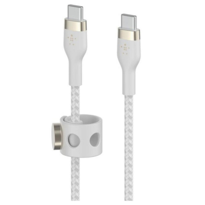 Cable usb tipo c belkin 3m - macho - macho - blanco - trenzado