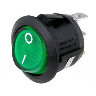 Interruptor Basculante Luminoso VERDE OFF-ON 10A/250Vac