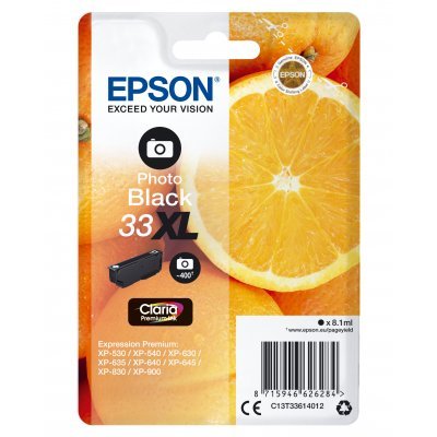Cartucho de Tinta Original Epson nº33 XL Alta Capacidad/ Negro Fotográfico