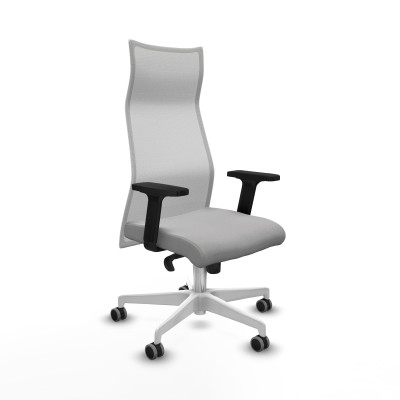Albacete malla sincro malla blanca bali gris claro brazos 2D base blanca ruedas 65mm engomadas