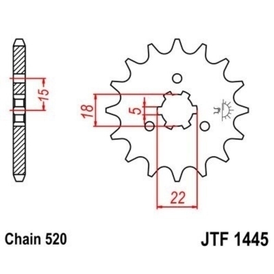 Piñon JT 1445 de acero con 11 dientes JTF1445.11