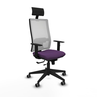 Horna traslack malla blanca bali morado brazos 1D base piramidal cabecero fijo ruedas 65mm engomadas