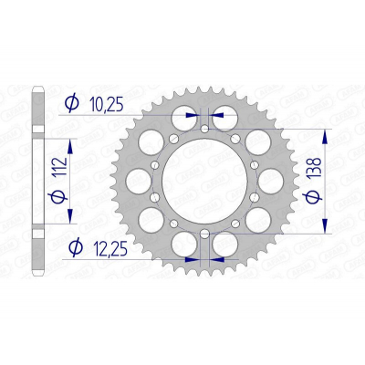 Corona AFAM aluminio ultraligera 11509 - Paso 520 11509-49