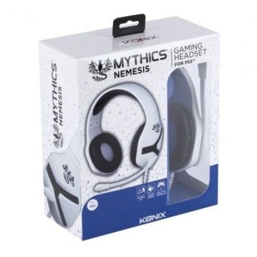 Auriculares Gaming con Micrófono Konix Mythics Nemesis para PS5/ Jack 3.5/ Blanco y Negro