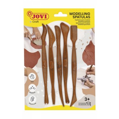 Jovi Modelling Spatulas Skin Pack 5 Modeladores para Arcilla, Barro y Plastilina - Herramientas de Moldeado - Accesorios para Creaciones Artisticas - Color Marrón
