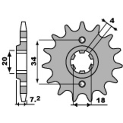 PBR Steel Standard Front Sprocket 329 - 520 329.15.18NC