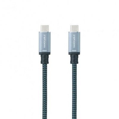 Cable USB 3.1 Nanocable 10.01.4100-COMB/ USB Tipo-C Macho - USB Tipo-C Macho/ 50cm/ Gris y Negro