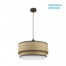 Colgante Roque 3xe27 Natural/marron Regx60x60 Cm