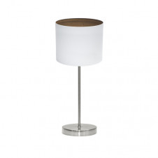 Sobremesa Tatiana 1xe14 Niquel/blanco-mad.Oscura 42x17x17 Cm