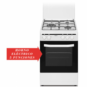 Cocina gas natural Vitrokitchen CB5535BNE, 3 zonas, 50 x 55 cm, triple corona