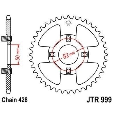 Corona JT 999 de acero con 42 dientes JTR999.42