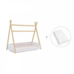 Cama cabaña Montessori madera 70x140 cm + nórdico Taiga · Homy Life