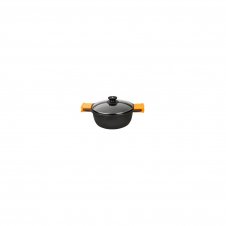 CACEROLA ALTA EFFICIENT BRA 3L ALUMINIO FUNDIDO TEFLÍ?N ANTIADHERENTE PLATINUM PLUS TAPA VIDRIO TEMPLADO NEGRO A270320