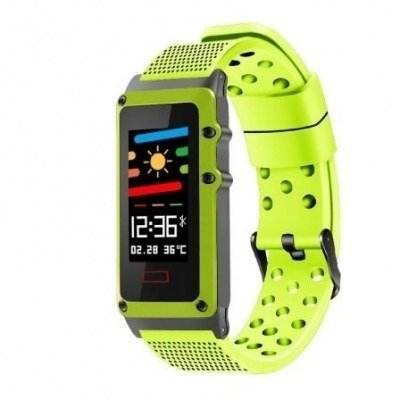 PULSERA CUANTIFICADORA LEOTEC FUNNY BAND LIMA - PANTALLA COLOR 2.44CM - BT - MULTISPORT - NOTIFICACIONES - IP67 - BAT.120MAH - COMPATIBLE IOS/ANDROID