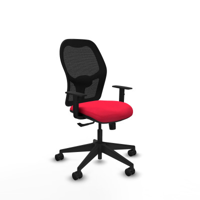 Alocén sincro malla negra bali rojo brazos 1D base piramidal ruedas nailon 65mm