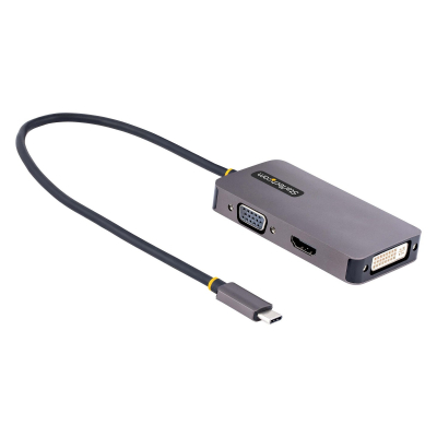 Adaptador de Vídeo USB C, Adaptador USB Tipo C a HDMI VGA DVI hasta 4K 60Hz, Adaptador de Pantalla Multipuertos, Compatible con Thunderbolt 3/4, Adaptador de Viajes