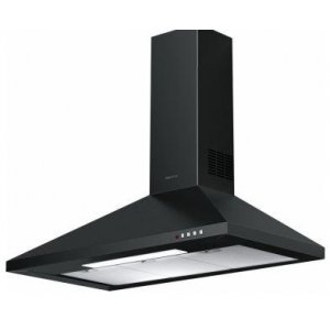 Campana decorativa de pared piramidal Mepamsa GAVIA 70 NEGRA, 70 cm, 740 m3/h, clase B, 3 velocidades + intensivo, 67dB, filtro aluminio, 2 luces LED, negro