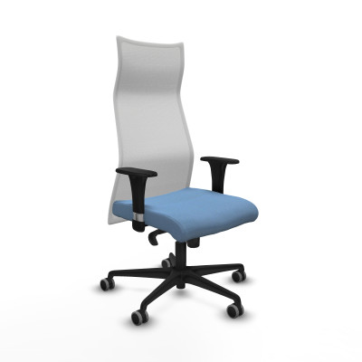 Albacete malla XL sincro malla blanca bali azul cielo brazos 1D base nailon ruedas 65mm engomadas