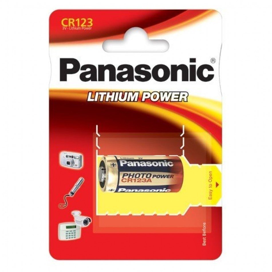 Pila Litio CR123A PANASONIC 3Vdc 1500mAh (Blister 1 pila)