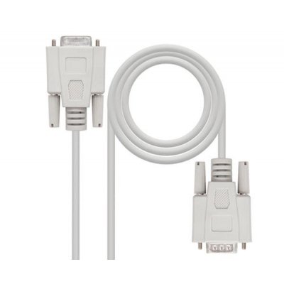 Cable Serie RS232 Nanocable 10.14.0202/ DB9 Macho - DB9 Hembra/ 1.8m/ Beige